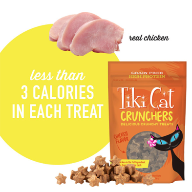 Tiki Cat Crunchers Chicken Flavor Cat Treat - 2oz - Maokids Pet