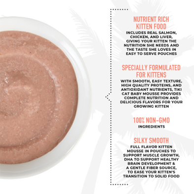 Tiki Cat Baby Mousse Wet Cat Food - Chicken & Salmon