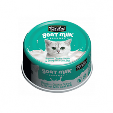 Kit Cat Goat Milk Wet Cat Food - Boneless Chicken Shreds & Shrimp 70g - Maokids Pet