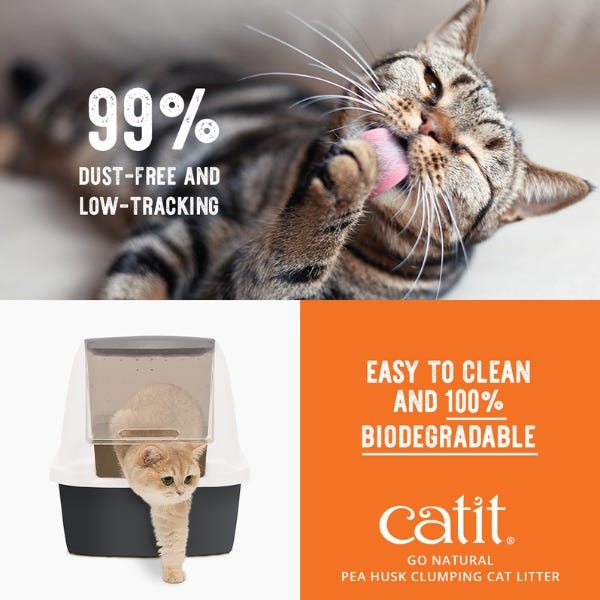 Catit Go Natural! Pea Husk Clumping Cat Litter - Lavender