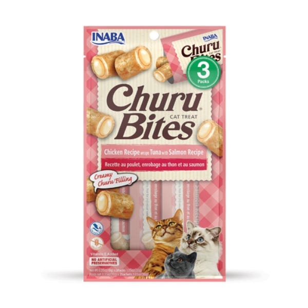 Inaba Churu Bites Cat Treats - Chicken with Tuna and Salmon Recipe - Maokids Pet