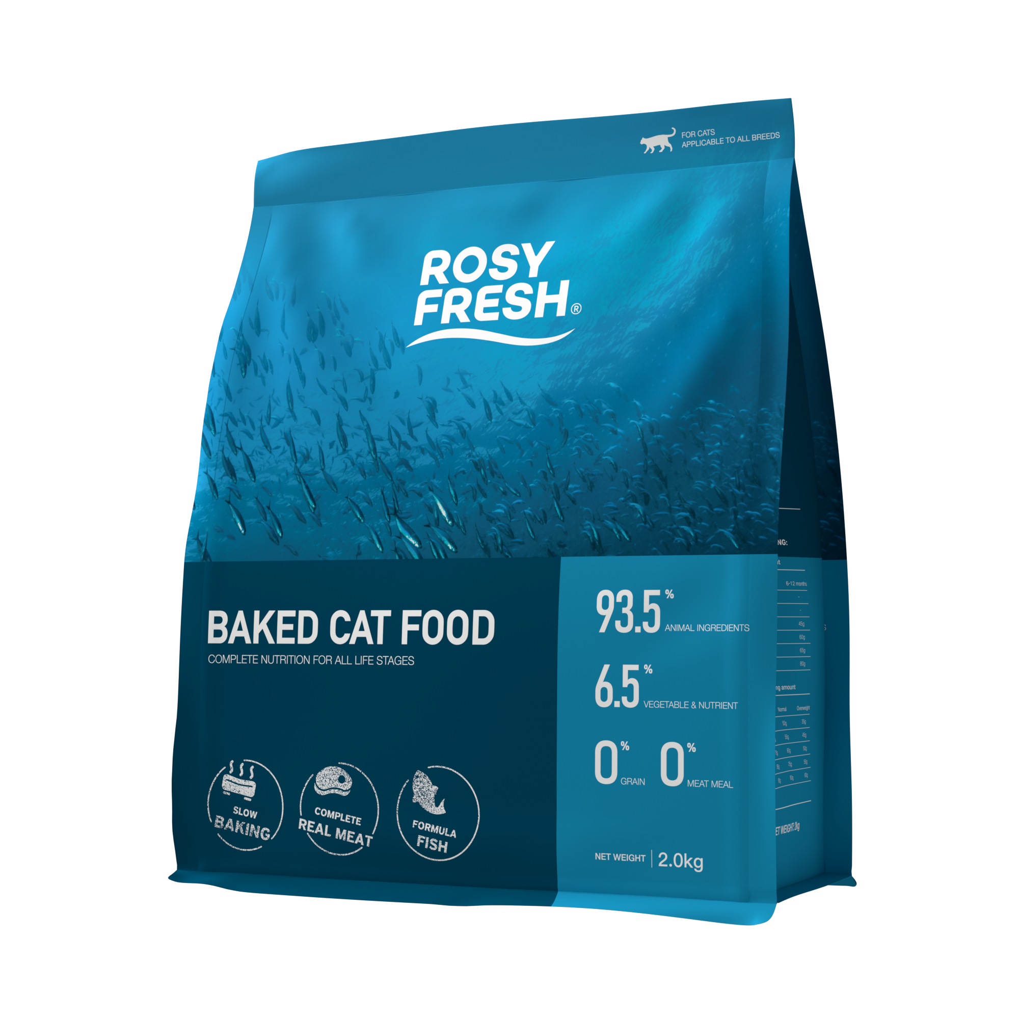 Rosy Fresh Ocean Fish & Chicken Recipe Baked All Life Stage Cat Dry Food - 2 kg/Bag