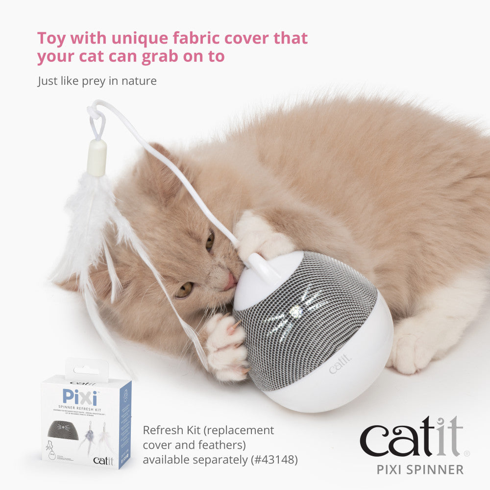 Catit PIXI Spinner - Silver / Blue - Maokids Pet