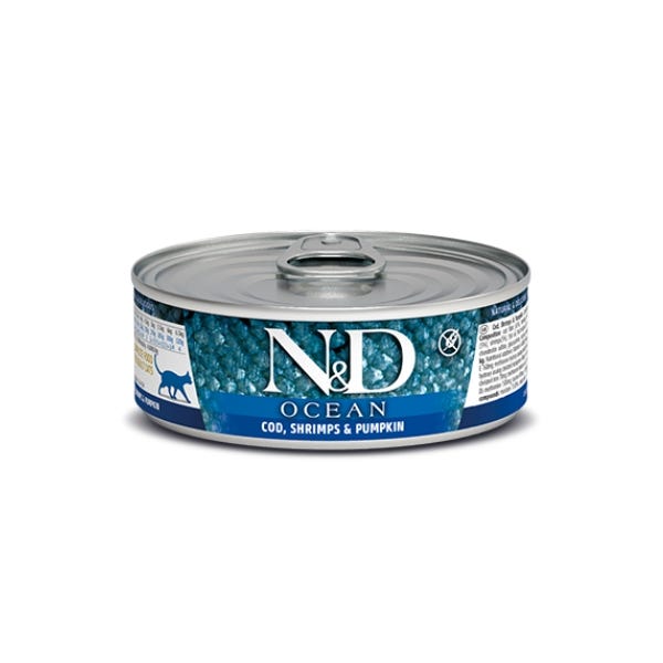 Farmina N&D Ocean Adult Feline Wet Food - Cod, Shrimp & Pumpkin 2.8oz