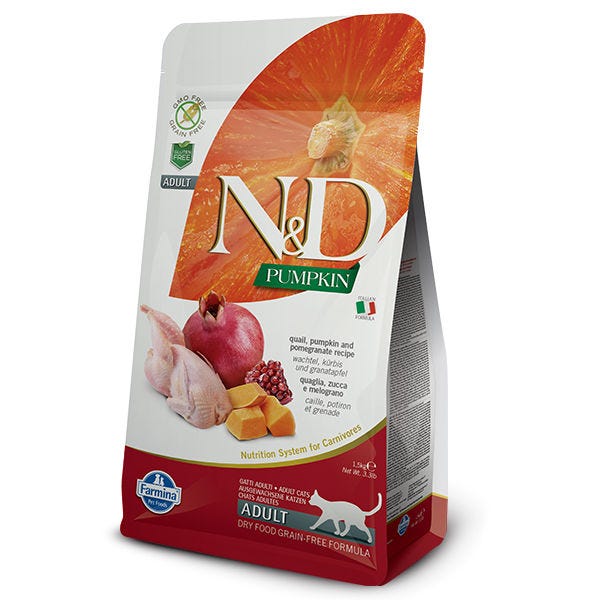 Farmina N&D Pumpkin Feline Adult Cat Food Formula - Quail and Pomegranate - Maokids Pet