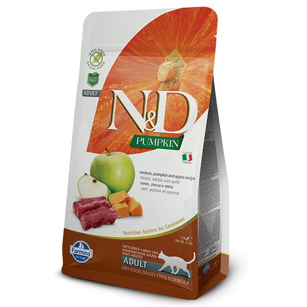 Farmina N&D Pumpkin Feline Adult Cat Food Formula - Venison and Apples - Maokids Pet