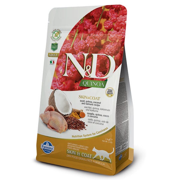 Farmina N&D Quinoa Functional Feline Cat Food - Skin & Coat Quail - Maokids Pet