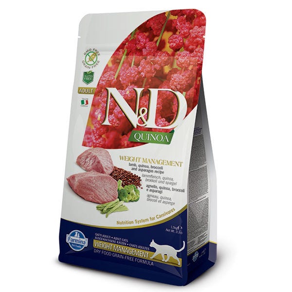 Farmina N&D Quinoa Functional Feline Cat Food - Weight Management Lamb - Maokids Pet