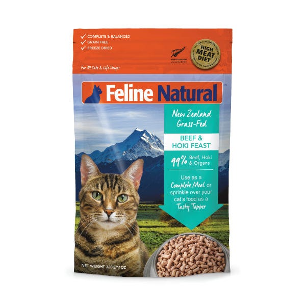 Feline Natural Raw Freeze-Dried Beef & Hoki Feast - Maokids Pet