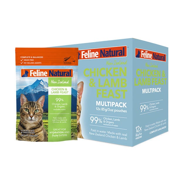 Feline Natural Chicken & Lamb Feast Pouches - Maokids Pet