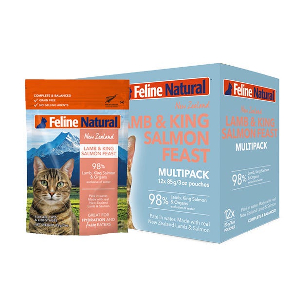 Feline Natural Lamb & King Salmon Feast Pouches - Maokids Pet