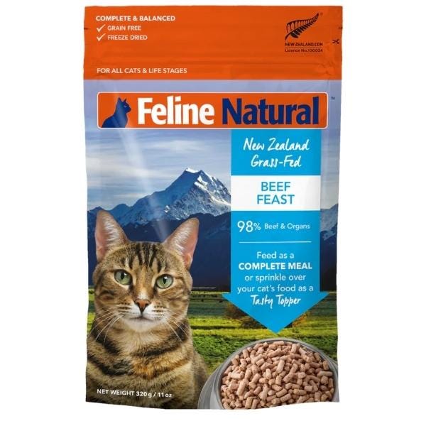 Feline Natural Raw Freeze-Dried Beef Feast - Maokids Pet