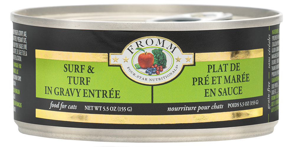 Fromm Shredded Wet Cat Food - Surf & Turf In Gravy Entree 5.5oz - Maokids Pet