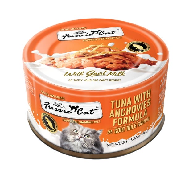 Fussie Cat Tuna with Anchovies Formula in Goat Milk Gravy - Maokids Pet