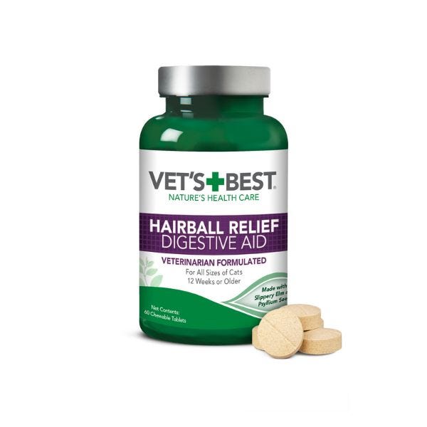 Vet's Best Hairball Relief Tablets for Cats - 60 tablets - Maokids Pet