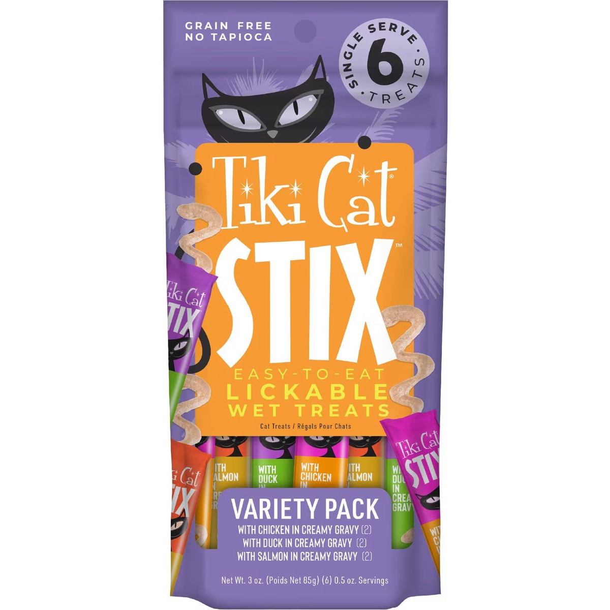 Tiki Cat Stix Cat Wet Treats - Variety Pack - Chicken, Duck, Salmon - Maokids Pet