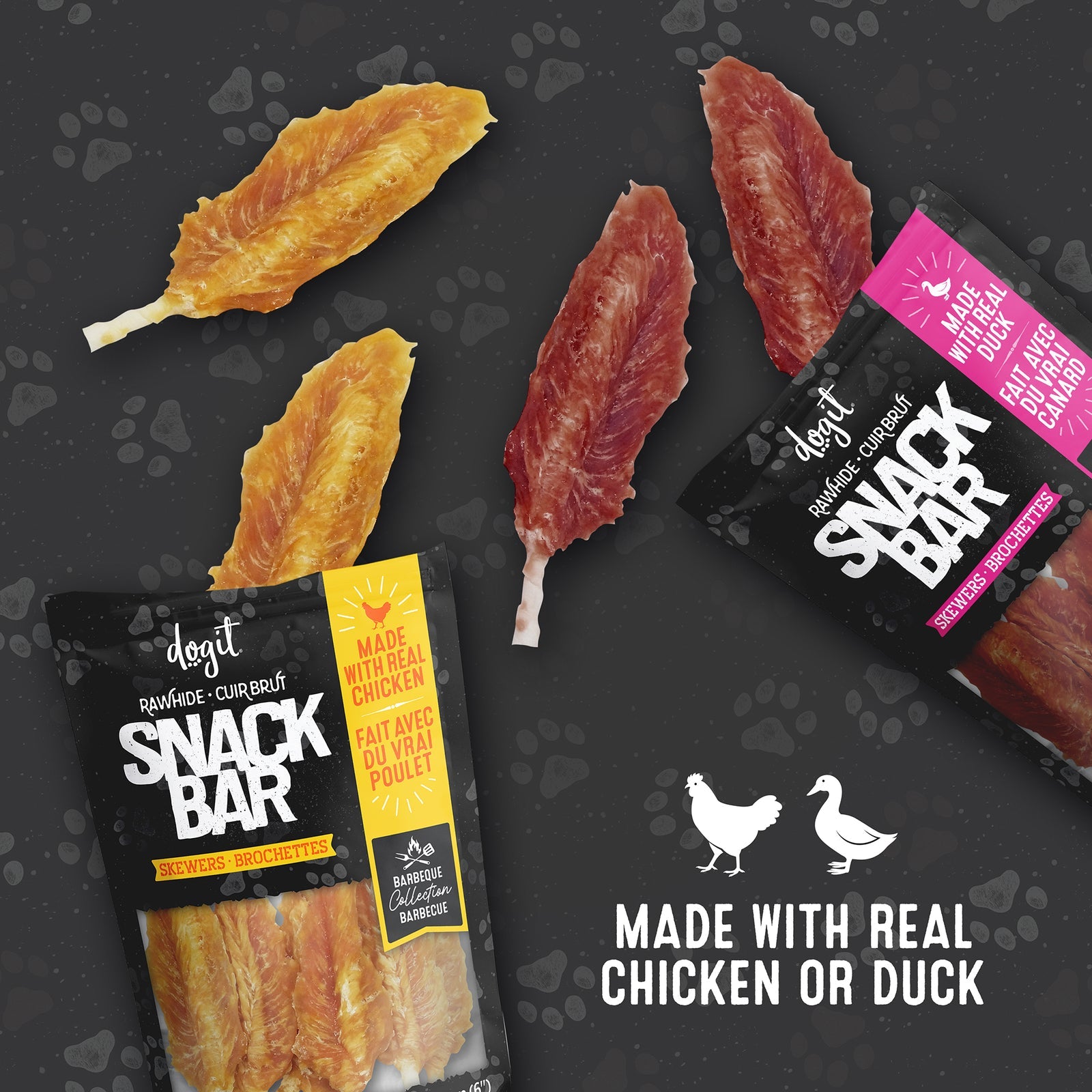 Dogit SnackBar Duck & Beefhide Skewers