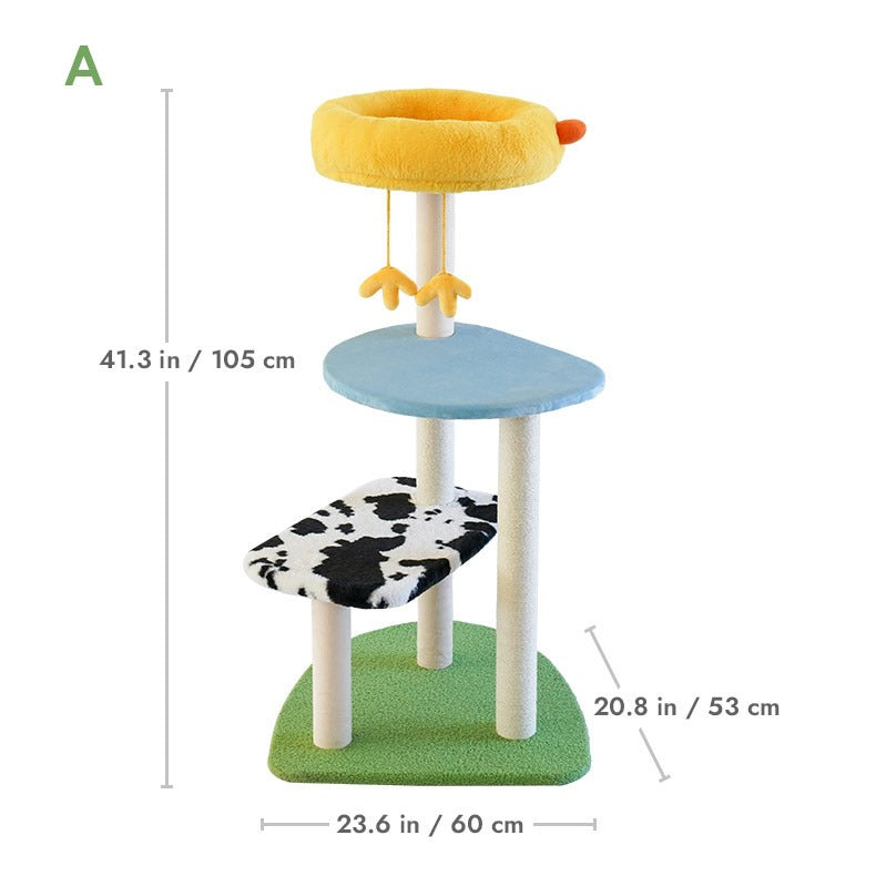 zeze 农场猫爬架猫窝猫树一体大型猫架不占地四季通用猫咪玩具用品 农场爬架(无房子)