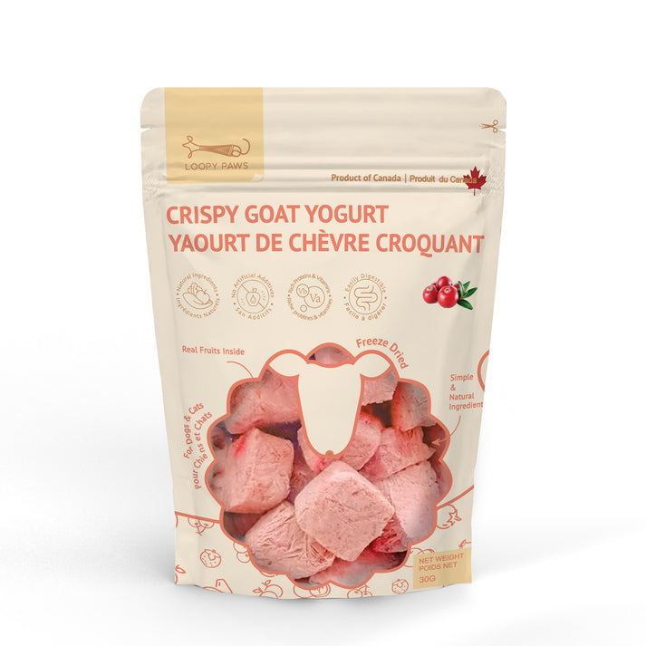 Loopypaws Crispy Goat Yogurt Treats For Cat & Dog - Cranberry - 30g - Maokids Pet