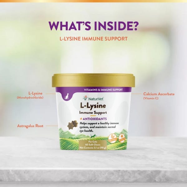 NaturVet L-Lysine Immune Support Cat Soft Chews - 3oz - Maokids Pet