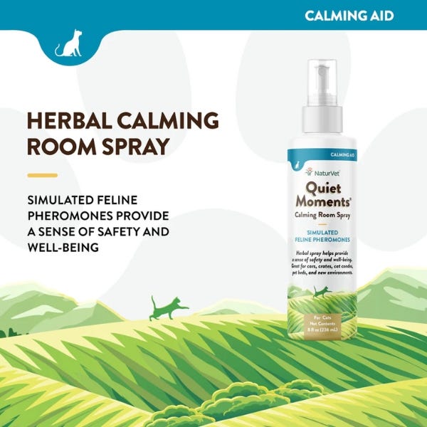 NaturVet Quiet Moments Cat Calming Room Spray - 8oz - Maokids Pet