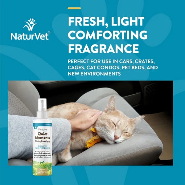 NaturVet Quiet Moments Cat Calming Room Spray - 8oz - Maokids Pet