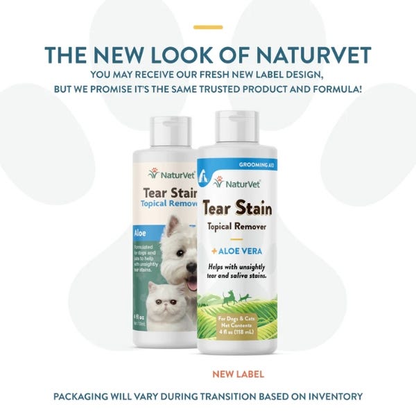 NaturVet Tear Stain Topical Remover For Dog & Cat - 4oz - Maokids Pet