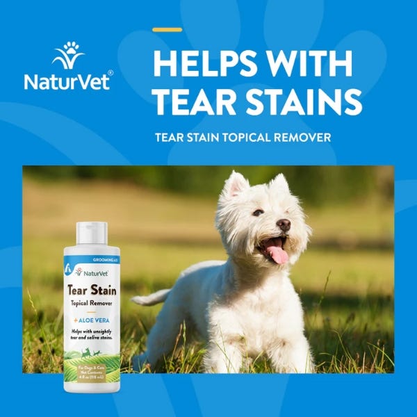 NaturVet Tear Stain Topical Remover For Dog & Cat - 4oz - Maokids Pet