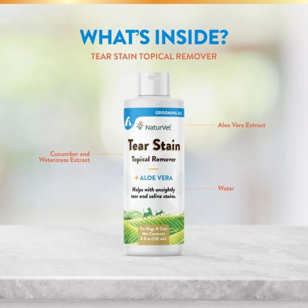 NaturVet Tear Stain Topical Remover For Dog & Cat - 4oz - Maokids Pet