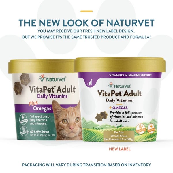 NaturVet VitaPet Adult Cat Daily Vitamins Soft Chews - 90g - Maokids Pet