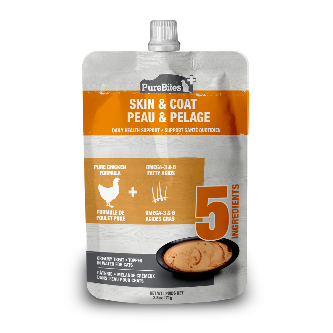 Purebites Skin & Coat Squeezable Cat Treat - 71g - Maokids Pet