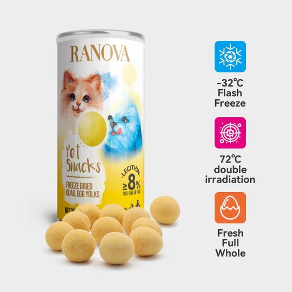 Ranova Freeze Dried Quail Egg Yolk For Dog & Cat - 80g - Maokids Pet