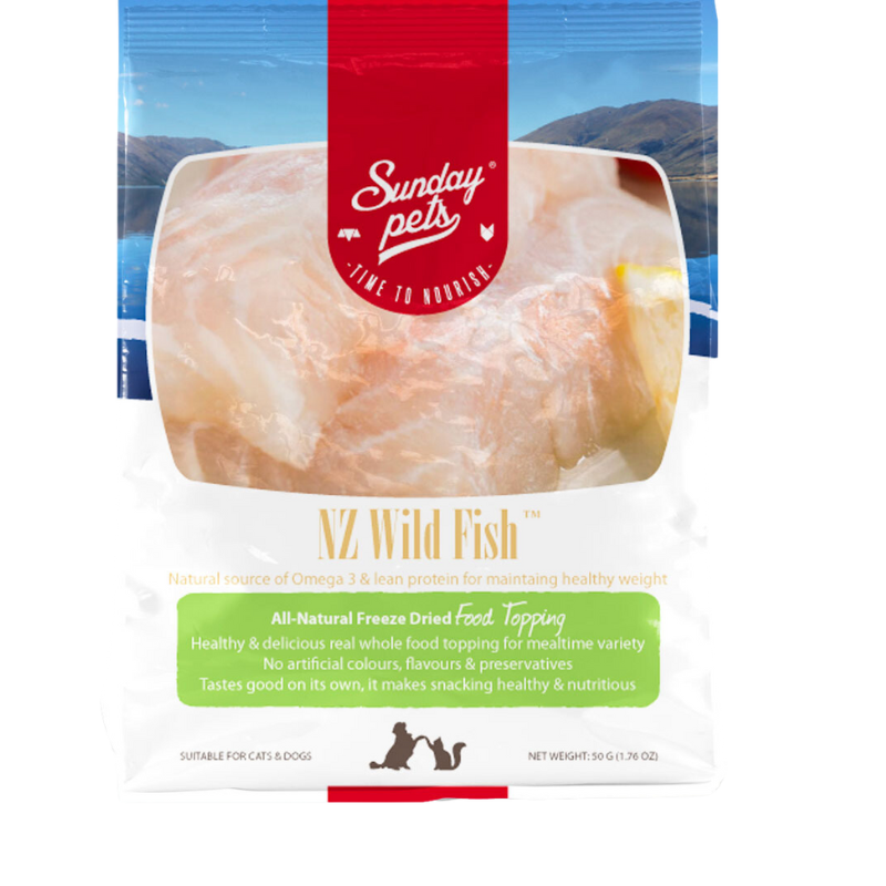 Sunday Pets NZ Wild Fish Freeze Dried Treats For Dog & Cat - 1.76oz - Maokids Pet