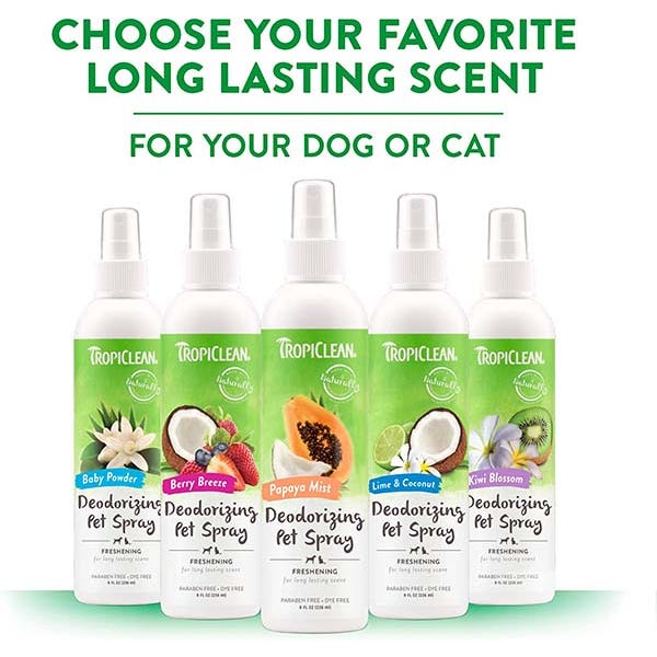 TropiClean Lime & Coconut Deodorizing Spray For Dog & Cat - 8oz - Maokids Pet