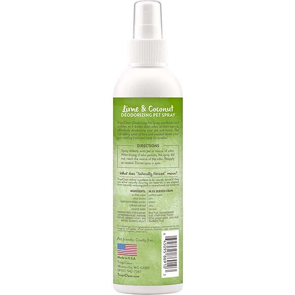 TropiClean Lime & Coconut Deodorizing Spray For Dog & Cat - 8oz - Maokids Pet