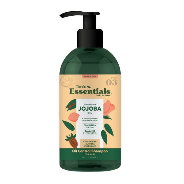 TropiClean Essentials Jojoba Oil Control Shampoo For Dog - 16oz - Maokids Pet