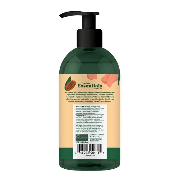 TropiClean Essentials Jojoba Oil Control Shampoo For Dog - 16oz - Maokids Pet