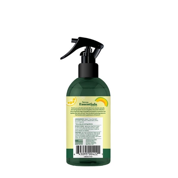 TropiClean Essentials Yuzu Oil Refreshing Spray For Dog - 8oz - Maokids Pet