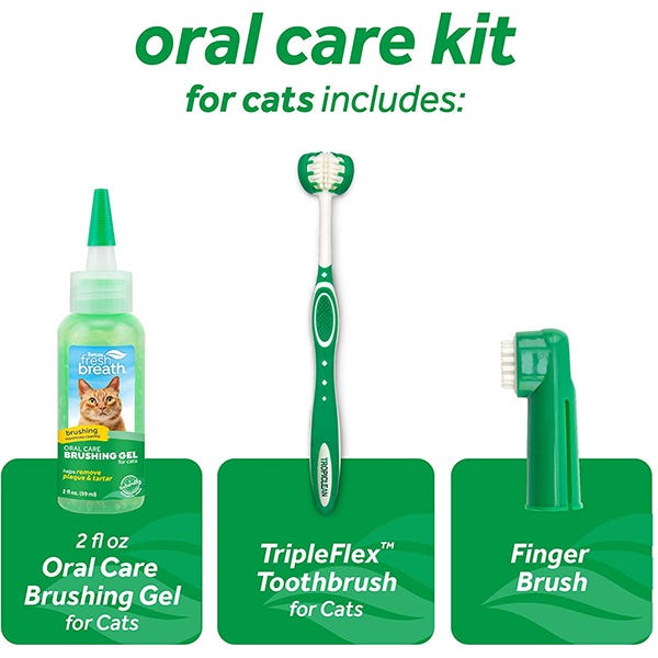 Tropiclean Fresh Breath Oral Care Kit for Cats - Maokids Pet
