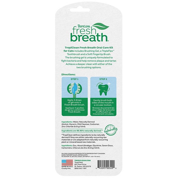 Tropiclean Fresh Breath Oral Care Kit for Cats - Maokids Pet