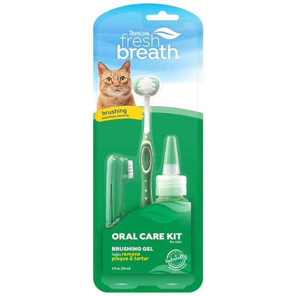 Tropiclean Fresh Breath Oral Care Kit for Cats - Maokids Pet