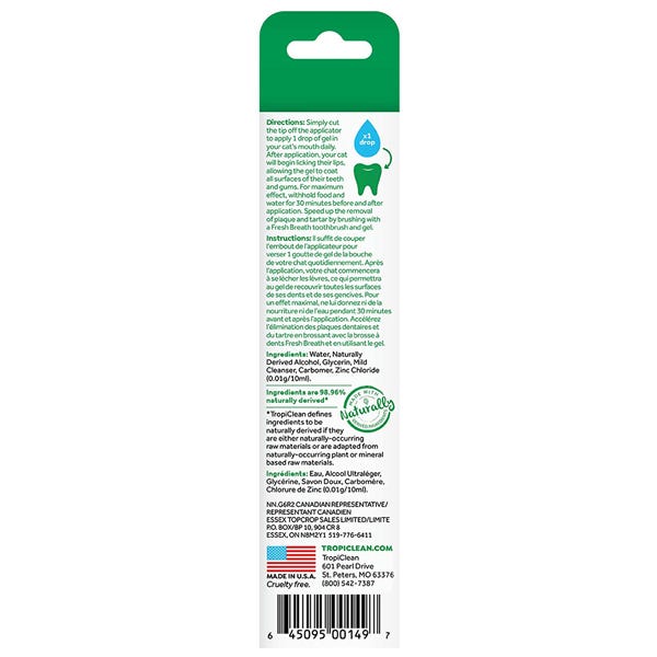TropiClean Fresh Breath Gel for Cats - 2oz - Maokids Pet