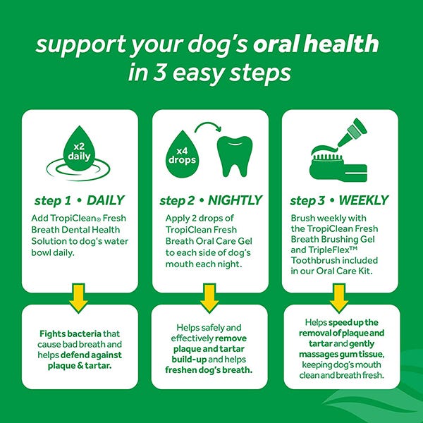 TropiClean Fresh Breath Clean Teeth Gel For Dog - 2oz - Maokids Pet
