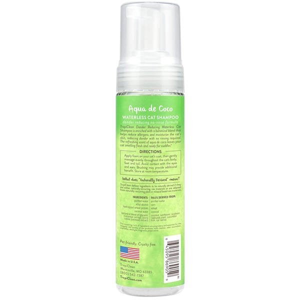 Tropiclean Dander Reducing Waterless Shampoo for Cats - 7.4oz - Maokids Pet