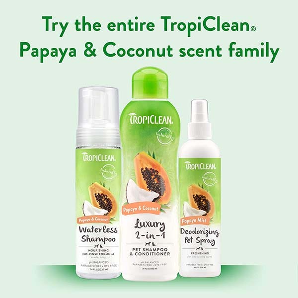 Tropiclean Papaya and Coconut Foaming Waterless Shampoo - 7.4oz - Maokids Pet