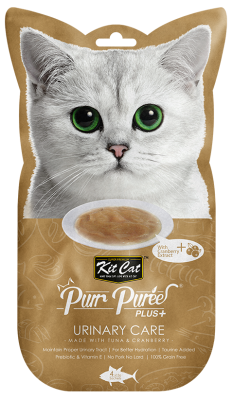 Kit Cat Purr Puree Plus Cat Treat - Tuna & Cranberry 4x15g - Maokids Pet