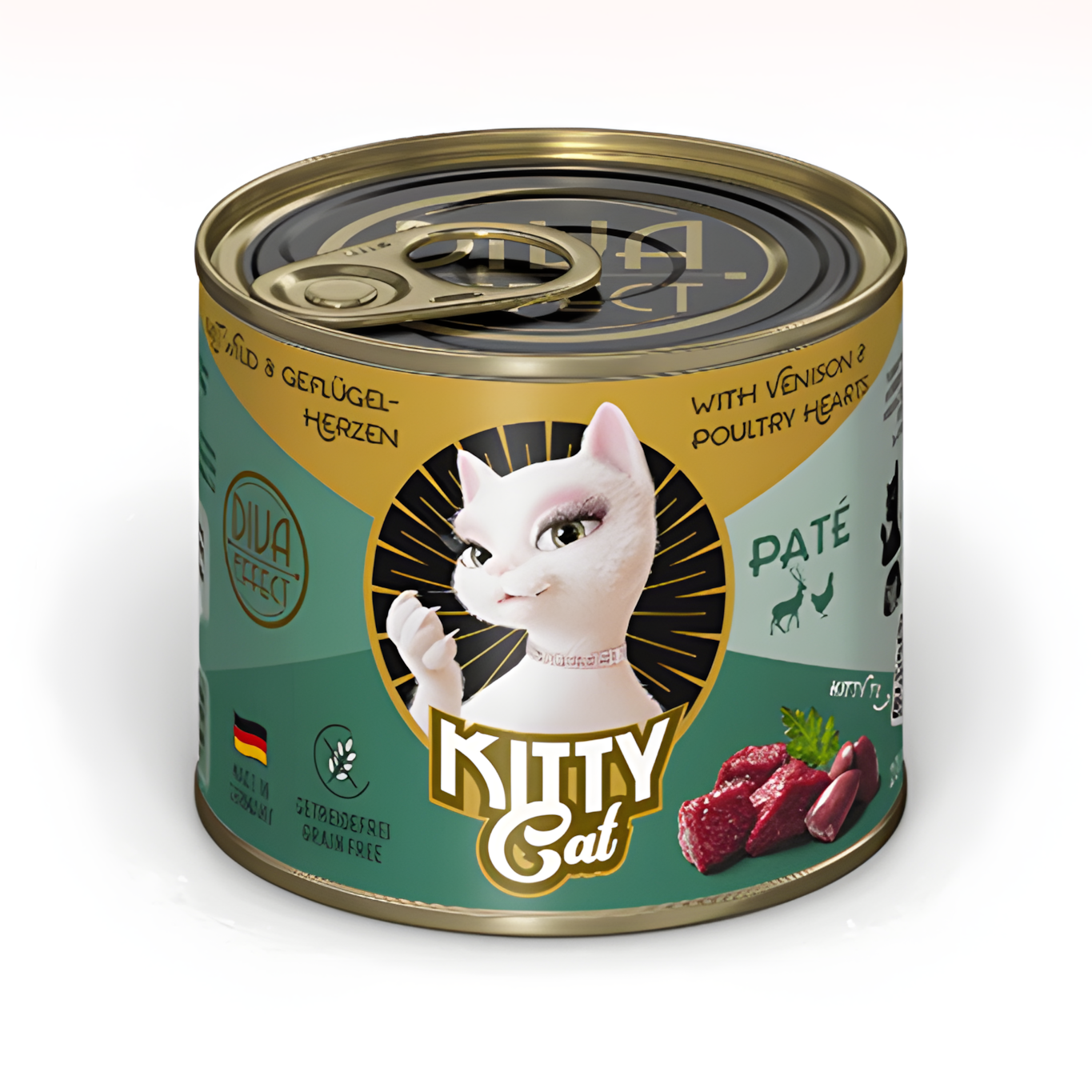 KittyCat Cat Wet Food - Venison & Chicken Hearts 200g - Maokids Pet