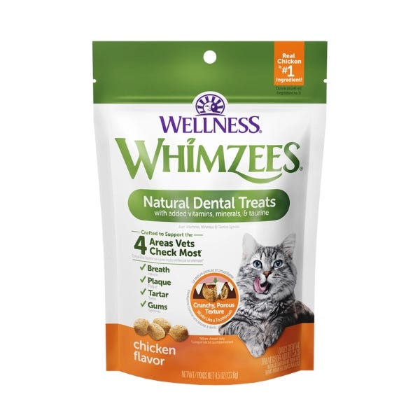 Whimzees 猫咪专用洁牙洁齿饼干训练零食 鸡肉配方  一袋2oz