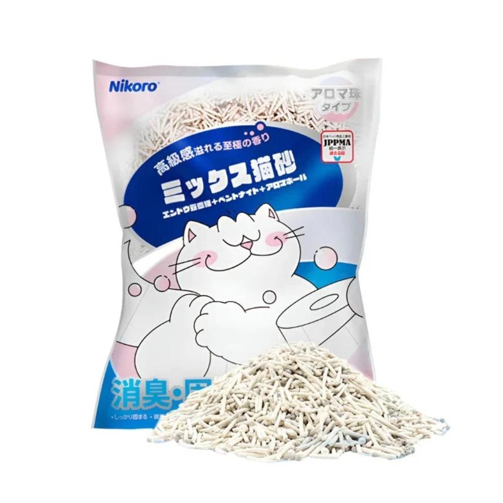 妮可露Nikoro 白月光“珍珠”混合猫砂 低尘除臭可冲马桶 豆腐混合膨润土猫砂 一袋2.5kg
