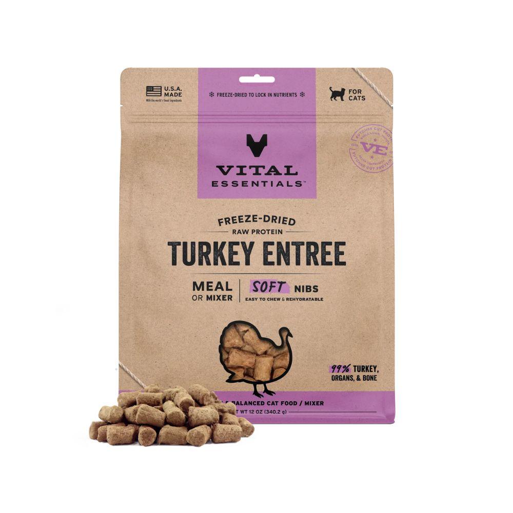 Vital Essentials Freeze-Dired Raw Turkey Soft Nibs For Cats
